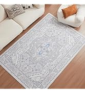 Serenhom 5x7 Retro Area Rugs for Bedroom – Non-Shedding, Machine Washable, Low Pile, Non-Slip, Bo...
