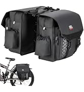 KEMIMOTO Bike Panniers 30L, Flip-Top & Zip Closure Bicycle Saddle Bag Storage with PVC Material &...