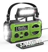 NITIGO Emergency Weather Radio 37000mWh Solar Hank Crank Radio USB Charged with NOAA/AM/FM, Flash...