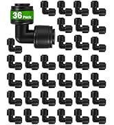 Landtouch 36 Pack Drip System Parts, Quick Connect 1/4" 90° Elbow Fittings for Garden & Farm Irri...