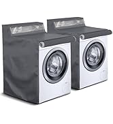AKEfit 2 Pack Washing Machine Cover, Waterproof Dustproof Washer Dryer Cover with Zipper and Pers...