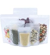 PABCK 100 Pack 3.5x5.1 inch Resealable Stand Up Bags Matte Clear Zipper Lock Heat Seal Pouch with...