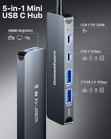 2 USB 3.0 ports sync data at blazing speeds up to 5Gbps