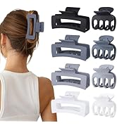 SMKSL Medium Hair Clips for Women 8 Pcs Small Claw Clips for Thin and Thick Hair 2 Styles Hair Cl...