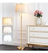 Gold Floor Lamp for Living Room, Modern Standing Lamp 55-67" Height Adjustable Brass Tall Floor L...