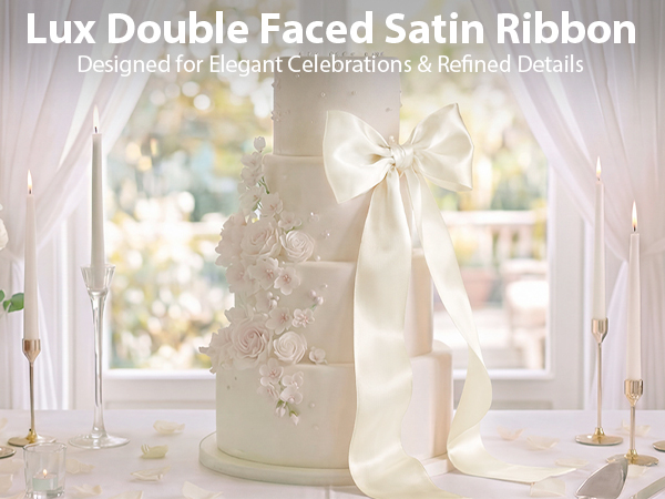 satin ribbon for gift wrapping Satin Ribbon for Wedding Decor Bouquets ivory satin ribbon