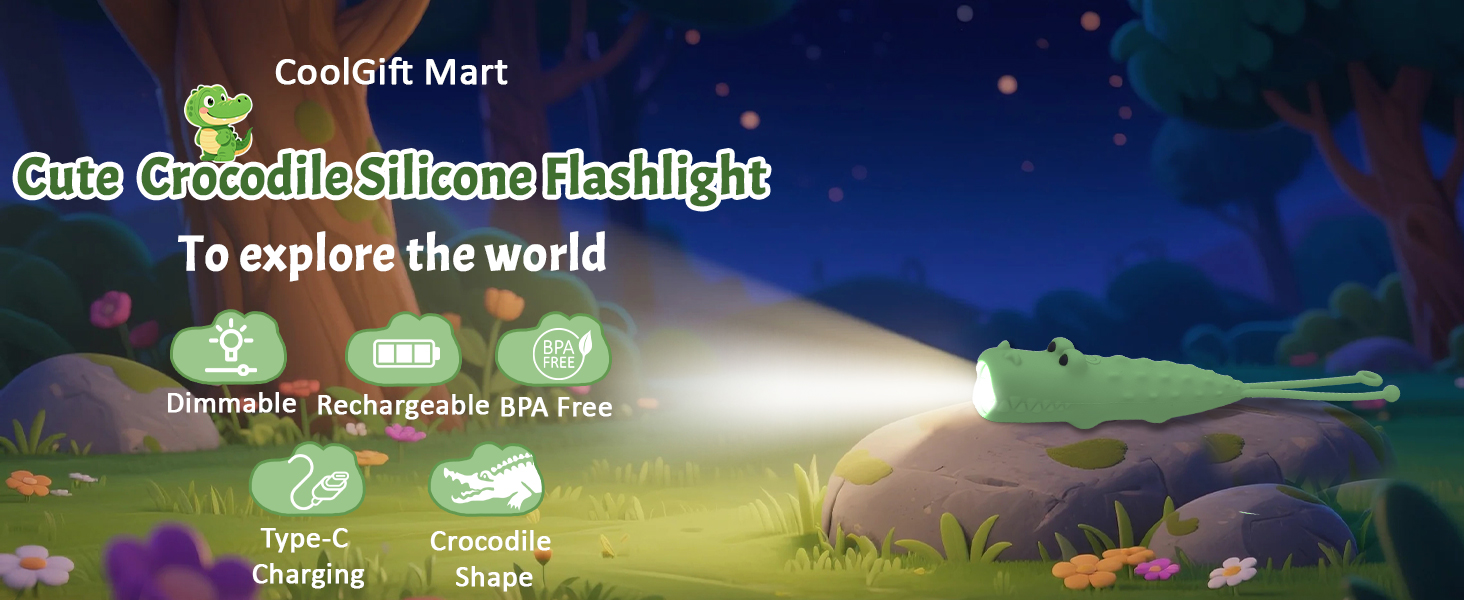 CoolGift Mart Silicone Crocodile Flashlight