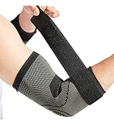 Elbow Brace with Strap for Tendonitis 2 Pack, Tennis Elbow Compression Sleeves, Golf Elbow Treatment