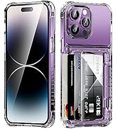 ACANDYA for iPhone 14 Pro Max Case Wallet Clear Protective Phone Case with Credit Card Holder Hea...