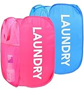 Pop-up Laundry Hamper, Foldable Pop-up Mesh Hamper Dirty Clothes Basket Collapsible for Storage a...