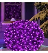 HISHINY Halloween Lights Outdoor,144LED 6ftx6ft Purple Net Lights with Connectable, Waterproof,UL...