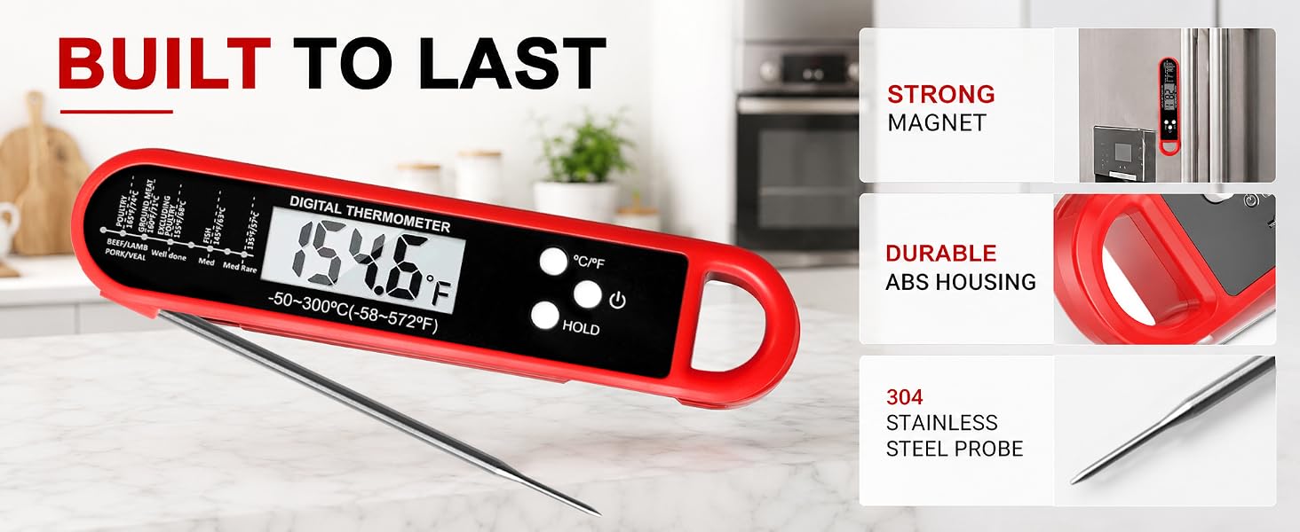 probe thermometer instant read thermometer for cooking thermometer meat candy thermometer digital