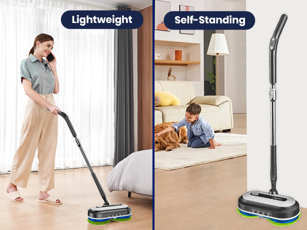 lightweight electric mop with self-standing design easy to store floor cleaner