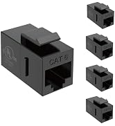 Tecmojo UL Listed Cat6 Keystone Coupler, 1000 Mbps RJ45 Ethernet Jack, Female to Female, Slim Des...
