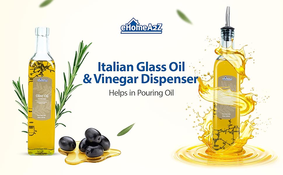 Glass, Helps in Pouring Oil, Oil & Vinegar Dispenser
