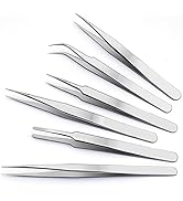 6PCS Tweezers Set, Stainless Steel Tweezers Set Kit for DIY
