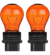 3157 4157NA Amber Bulb, 12V Brake/Tail/Turn Signal/DRL Lights, P27/7W 3157NA 3157LL 3047 3057 405...