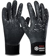 KAYGO Winter Waterproof Work Gloves for Men and Women, Thermal Insulated Freezer Rubber Coated Gl...