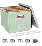 Oterri File Storage Organizer Box,Filing Box,Portable File Box with Lid,Fit for Letter/Legal File...