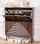 oakvivo Shoe Cabinet with 2 Flip Drawers, 31.5