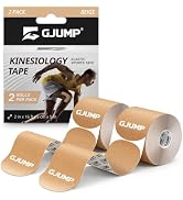 GJUMP Kinesiology Tape, 40 Count Precut Strips 2 Rolls Original Cotton Tape | Elastic Athletic Ta...