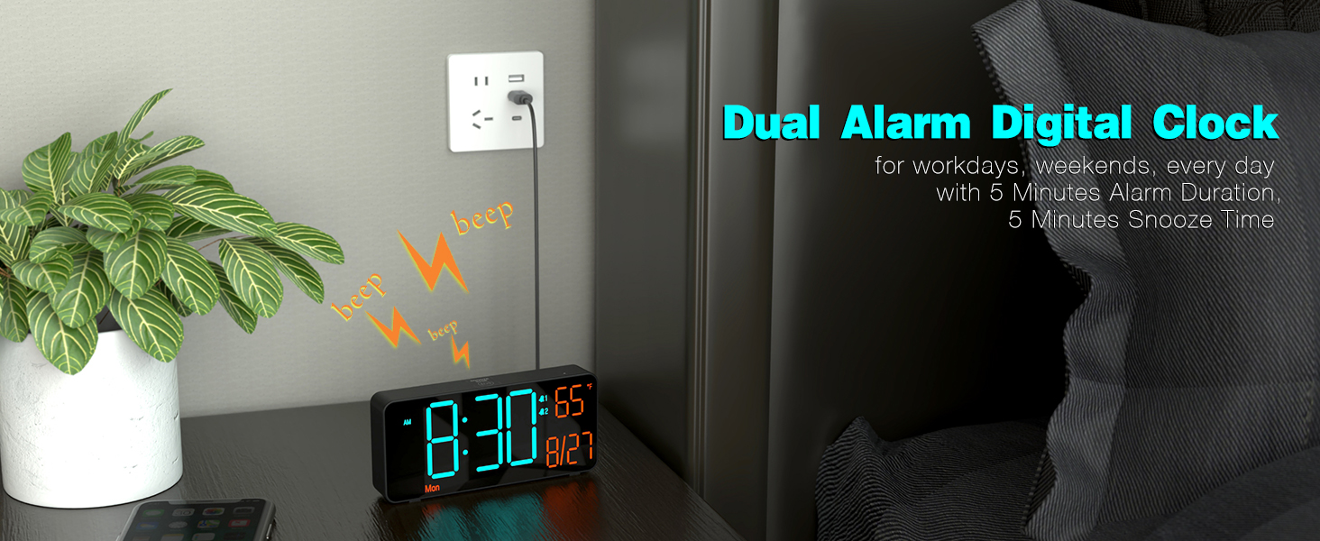 6.7in digital clock