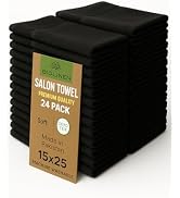 BIOLINEN Cotton Salon Towels Set 15"x25" Pack of 24 Ultra Soft 100% Cotton Gym Towel Hand Towel W...