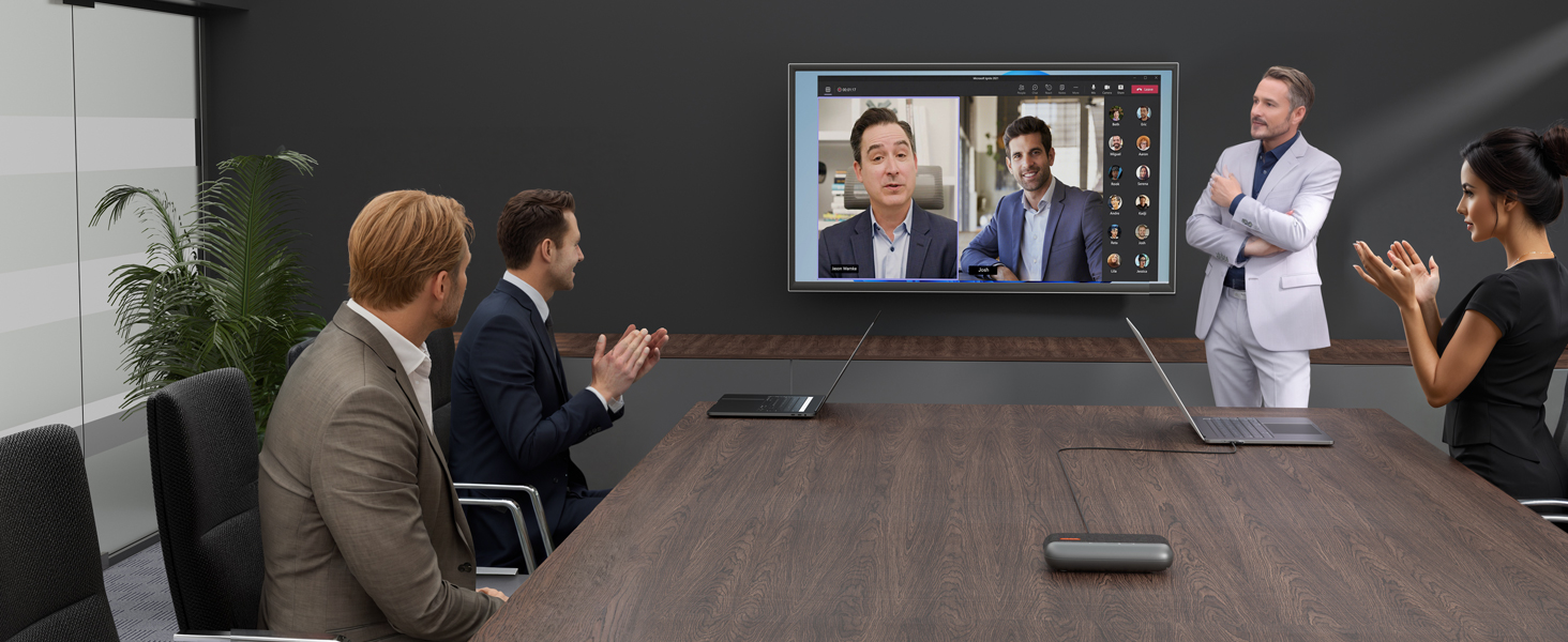 A05U USB Conference Speaker and Microphone, Wired Speakerphone, 360° Noise Cancelling Voice Pickup
