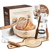 EDELHAUS Banneton Proofing Basket Complete Set Round – Complete Sourdough Bread Baking Kit with B...