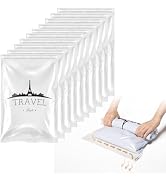 TAILI 10 Pack Travel Compression Bags, Roll Up Space Saver Bags (23.6x15.7 inch), Hand Roll Packi...
