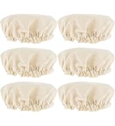 Zhuluck 6 Pcs Beige Sourdough Starter Jar Cloth Covers,Cotton Linen Bread Fermentation Cover,Sour...
