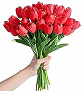 red tulips fake bouquet