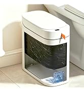 LumiHom Automatic Bathroom Trash Can, 3 Gallon Motion Sensor Auto Bag Adsorption & Easy-Tie Garba...
