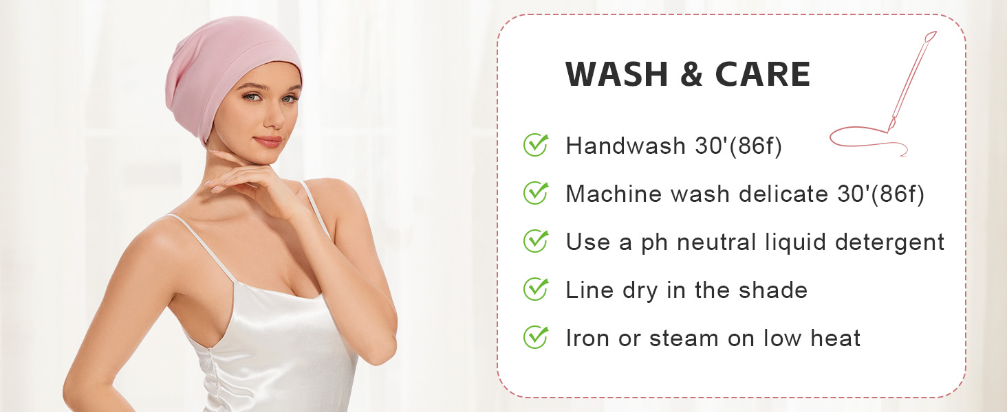 Satin lined bonnet wash and care