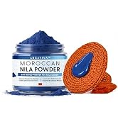 Argaviva Moroccan Nila Powder & Face Scrubber – Natural Blue Clay Mask with Exfoliating Facial Br...