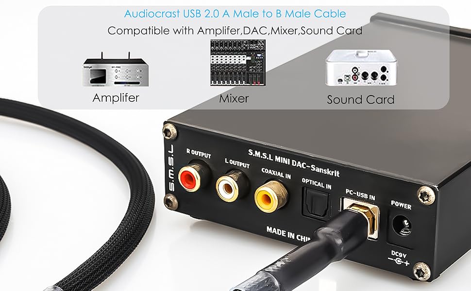 hifi usb2.0 A-male to B-male cord