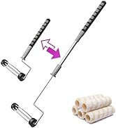 6pcs House Paint Roller Kit, PinStone 9 inch Extendable Roller Frame with 5 Microfiber Replacemen...