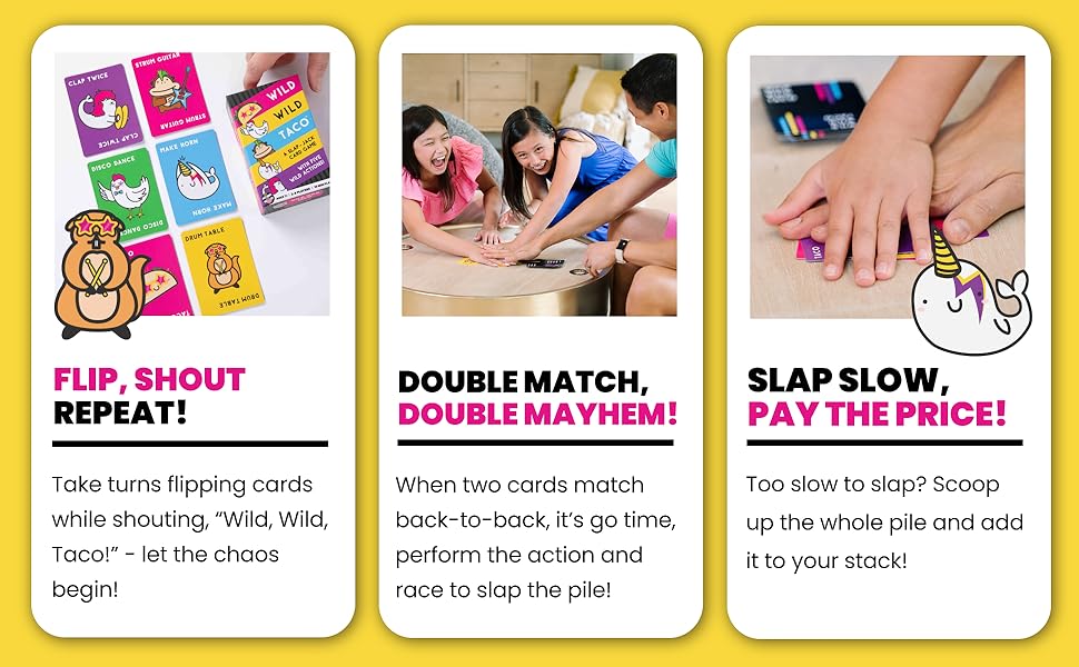 fun for the whole family, wild fun, slap the card