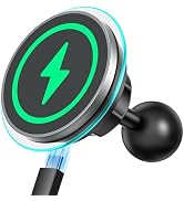 Magnetic Wireless Car Charging Phone Holder with 1-inch Ball Mount for Magsafe, Super Magnet & An...