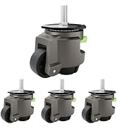 QXYJLCN Stem Leveling Casters Heavy Duty Retractable, Set of 4, 1/2" & M12 Stem Size, Total Capac...