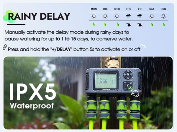 4 zones water timer