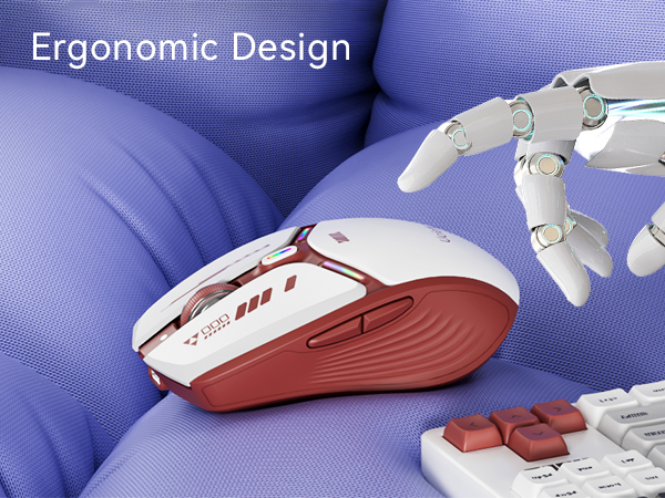 V19 mouse ergonomic design red