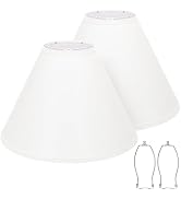 White Lamp Shades Set of 2, Empire Large Lamp Shades for Table Lamps Floor Lamps, 6" Top x 16" Bo...