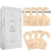Eli with Love Baby Closet Dividers (Classic) - 8 Premium Wood Double Sided Baby Closet Size Divid...