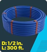 SharkBite 1/2 Inch x 300 Feet Blue PEX-A, Made in the USA, Flexible Water Pipe Tubing for Plumbin...