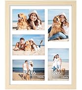Vittanly 11x14 Collage Picture Frame, Displays 5Pcs 4x6 Pictures with Mat or 1Pcs 11x14 without M...