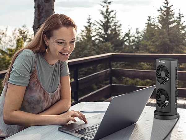 tower desk fan