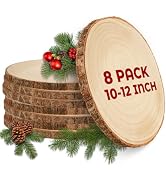 LDHHYH 8 Pack 10-11 Inch Large Wood Slices for Centerpieces, Wood Rounds for Tables Decor, Wooden...