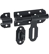 Alise 4 Inch Slide Bolt Gate Latch,Padlock Latches Heavy Duty Barrel Bolts Safety Door Lock,Doubl...