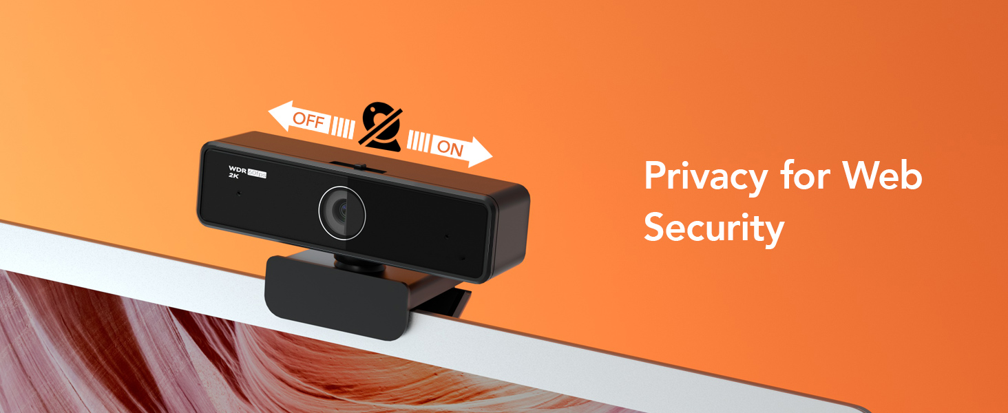 V11 2K Webcam for PC, 1080P 60FPS FHD Web Camera with Microphone&Privacy Cover, USB Plug&Play